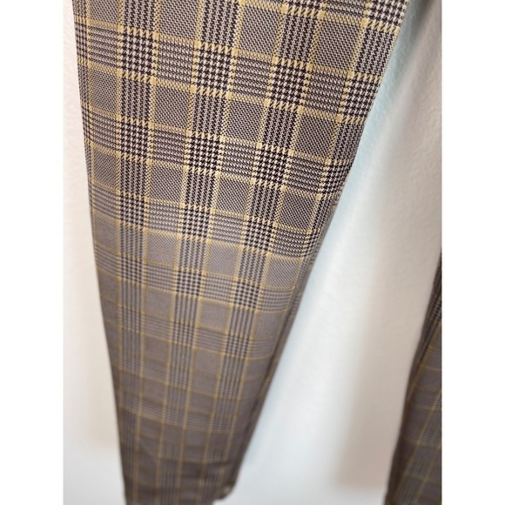 SOHO Apparel Brown Yellow Glen Plaid Pull On Skinny Pants Womens Size Large - Picture 9 of 11